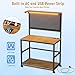 SDMY 3D Printer Stand with Filament Storage Workstation, Large Mobile 3D Printer Workbench with AC/USB Power Hub and LED Lights, Heavy Duty Printer Shelf with Pegboard for Studio Garage