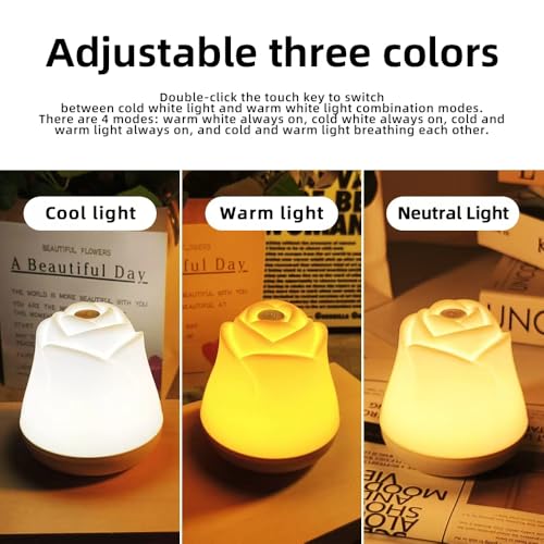 Lámpara de mesa de noche LED con control táctil y 7 colores RGB miniatura 4