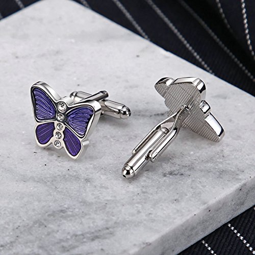 Mancuernillas de negocios para hombres con zirconia cúbica miniatura 5