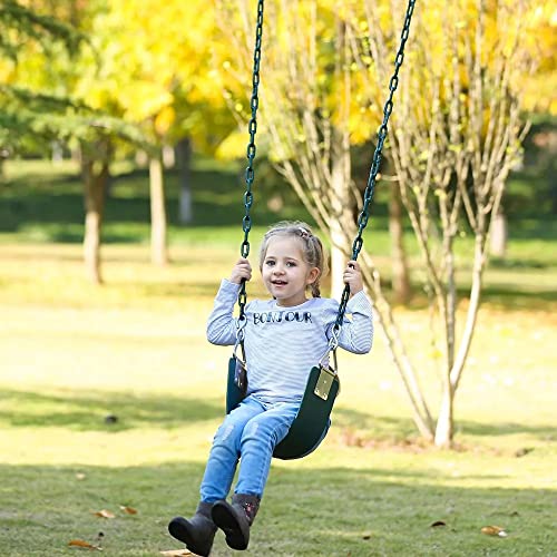 Image of REZNOR Heavy Duty Flexible Swing Seat with Metal Triangle Ring, 2 Meter Anti-Rust Chain Set for Kids & Adults, Playground, Jungle & Gym, Red