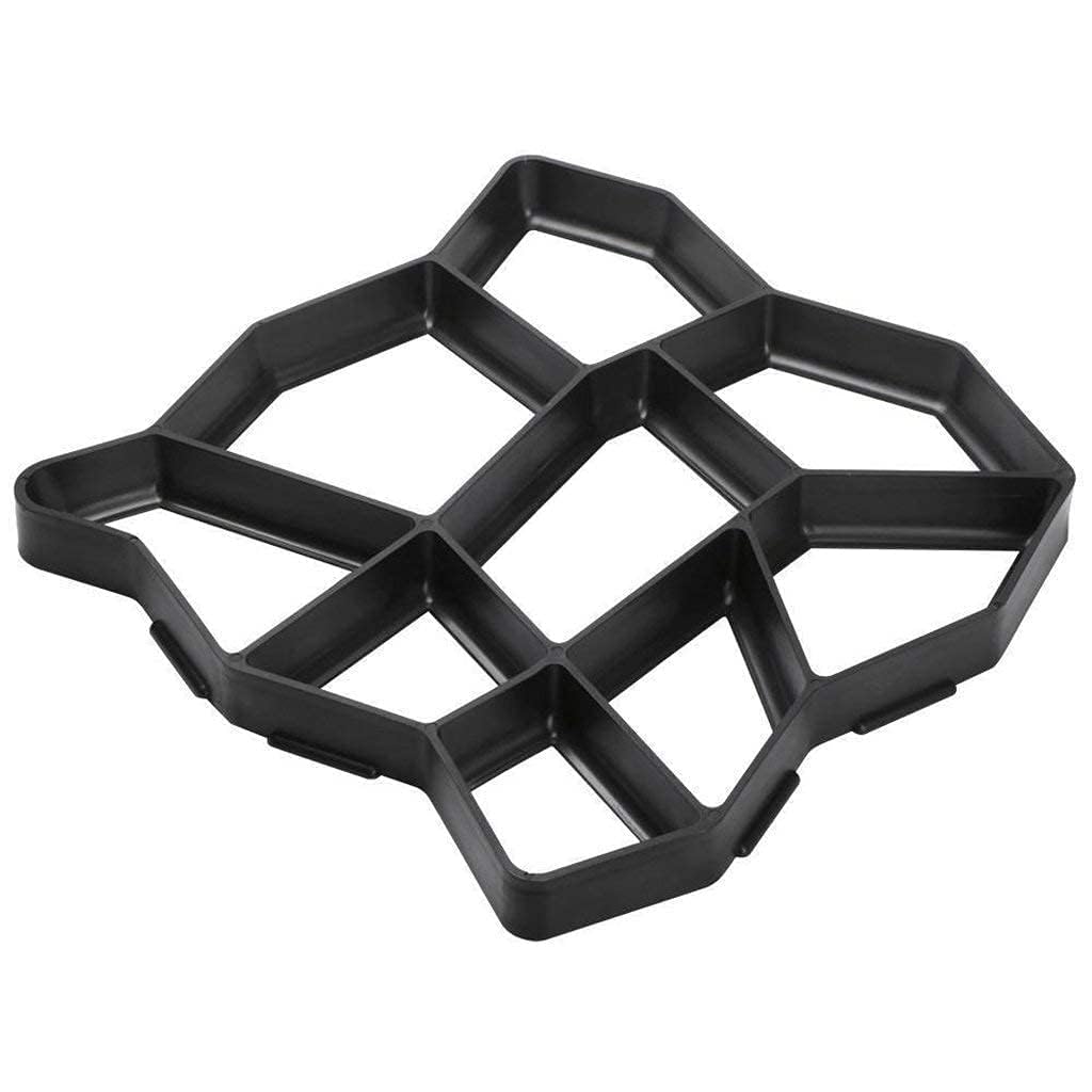 HIKI ZIKI Walk Stone Maker, Reusable Concrete Molds Path Maker Stepping Stone Paver Lawn Patio Yard Garden Home Courtyards DIY Walkway Pavement Paving for Tile Cement Stone Walk Concrete Molds Plastic-picture-20