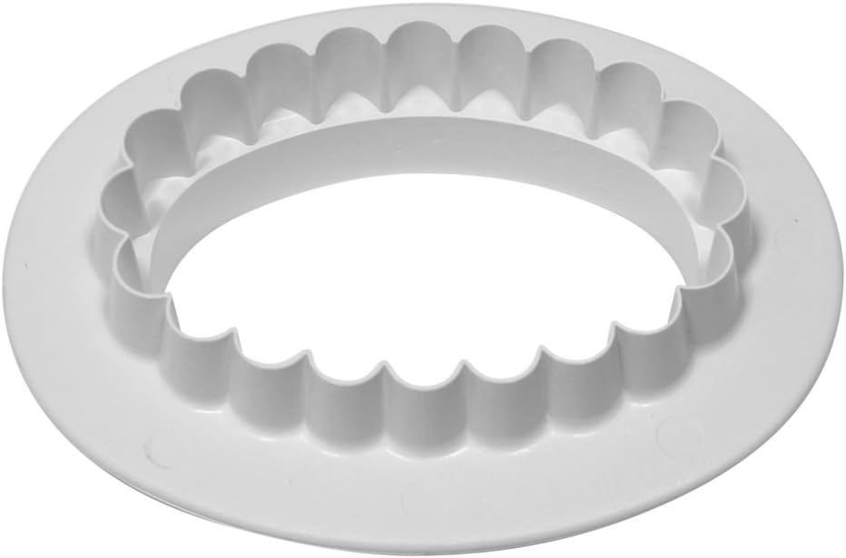 PME Plain and Fluted Double Sided Oval Cutter, Large, 70 mm, 2.75-Inch