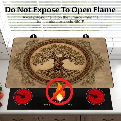 Image of BVBOX Stove Top Cover for Electric Stove, 28 inch x 20 inch Glass Cooktop Protector Mat with Hanging Loops, Anti-Scratch Non-Slip Dish Drying Mat, Washable Countertop Pad