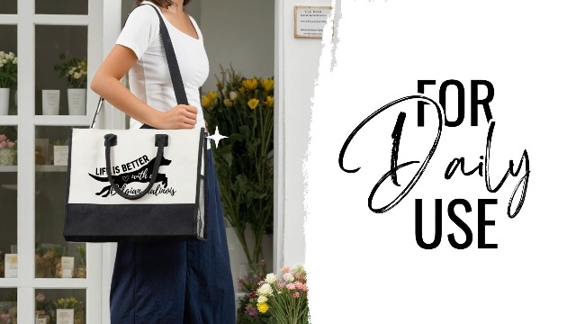Bolsa tote de lona grande capacidad miniatura 7