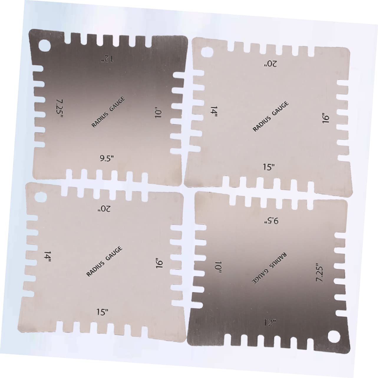 Toyvian 12pièces Set De Outils De Mesure Précis Pour Guitare Jauges De Rayon Inoxydable Pour Action Des Cordes Et Courbure Du Manche
