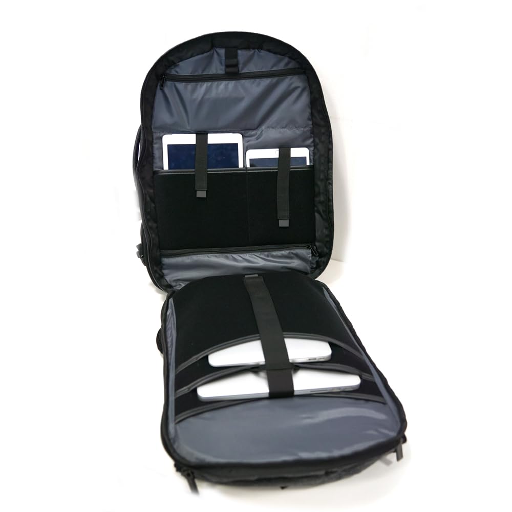 outdoorer Business-Rucksack mit Laptopfach Digital Nomad 35 – grauer 35 Liter Handgepäck-Rucksack für die Arbeit & unterwegs, für Herren & Damen, inklusive Regenschutz