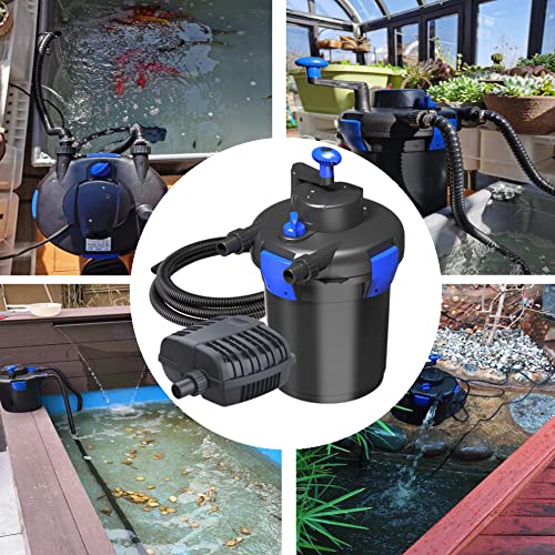 Image of TRUPOW Pond Bio Pressure Filter Pool Fishpond Pump Pond Filter Kit with 110V 528GPH Pump & 9.8Ft Hose