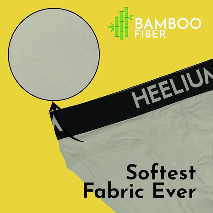 Image of HEELIUM Bamboo Underwear Brief for Men | 3X Softer Than Cotton & Odour Free | Stretchy Fabric & Durable Waistband