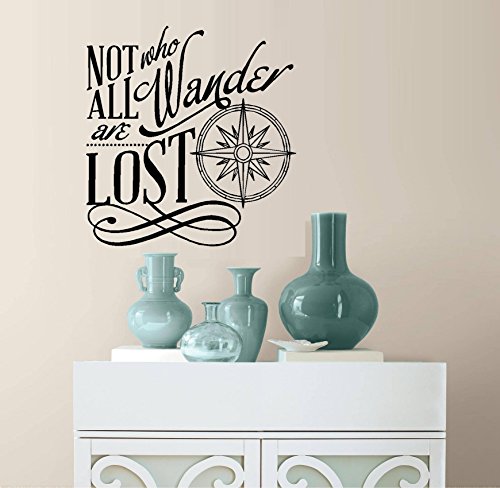BestPricedDecals Not All Who Wander are Lost #5 ~ Wall or Window Decal (Black 20