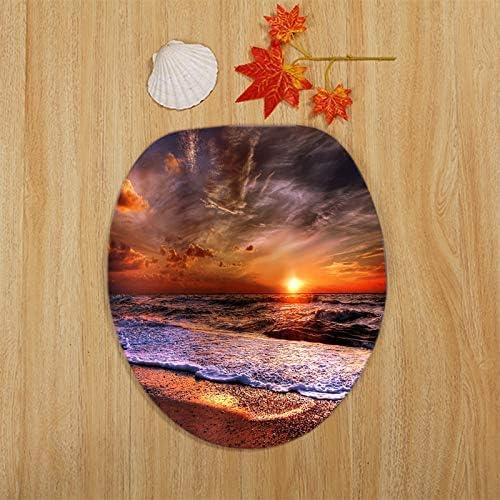 Miniatura 7 de Wodejia - cortina de baño, cubierta de inodoro, alfombra, accesorios de cuatro piezas, tela de poliéster, impresión 3D