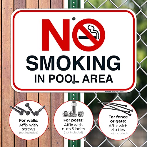 Señal No Fumar en Área de Piscina 12x18 Pulgadas miniatura 4