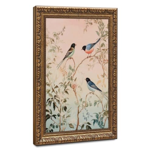 Papier Peint Art Chinoiserie Oiseaux poster mural salon chambre 20x30cm