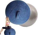 LIMIAO Stability Ball Stühle Abdeckung,55|65|75 cm Yoga Ball Stuhl Abdeckung für Wohnheim und Zuhause Muskeltraining Fitness Balance Ball,Blau,55cm