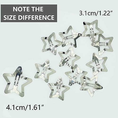 Gketn 10 Pcs 1.22 Inch Star Hair Clips Snap Hair Barrettes Non Slip Star Hair Accessories For Girls Women Cute Lovely 2000S Y2K Silver Metal Hair Clips thumb #3