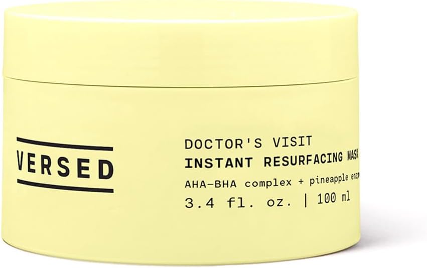 Versed Doctor's Visit Exfoliating Face Mask Jumbo - AHA BHA Face Scrub, Pore Minimizer + Skin Renewing Enzyme Mask - Moisturising, Smoothing + Brightening, Vegan Skincare (100ml)
