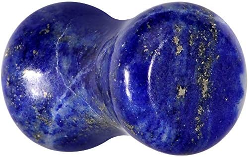 Body Candy Womens 2PC Natural Lapis Stone Saddle Plugs Double Flare Plug Ear Plug Gauges Set of 2 image 4