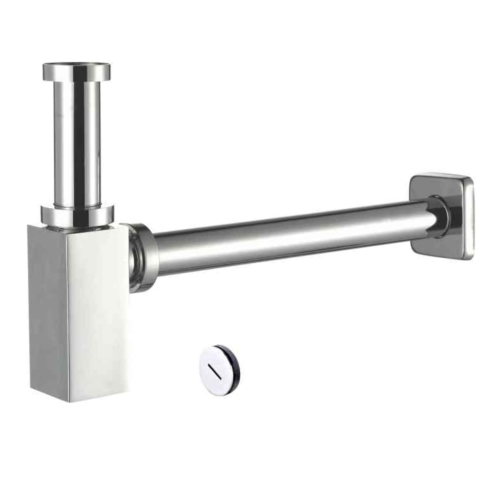 Siphon Waschbecken Edelstahl,Höhenverstellbar,Geruchsverschluss,Waschbecken Ablaufgarnitur Abflussrohr Waschbecken,Universal Abflussrohr 1 1/4" Chrom