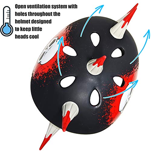 Upd Krash Jolly Roger Spikes Mohawk Kids Bike Helmet Ages 8+ #TOP1