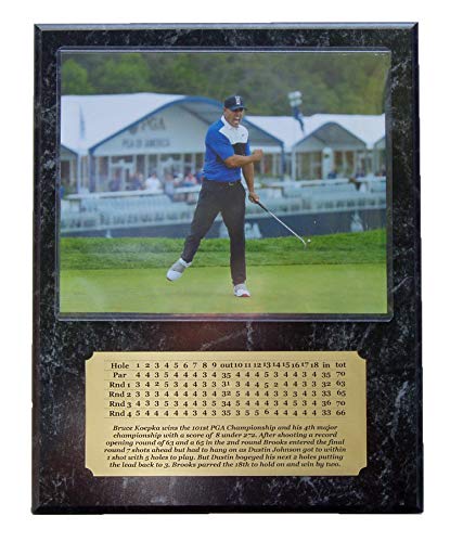 GFSF Brooks Koepka 2019 PGA Championship 8x10 After Final Putt Photo Plaque with Engraved Scorecard