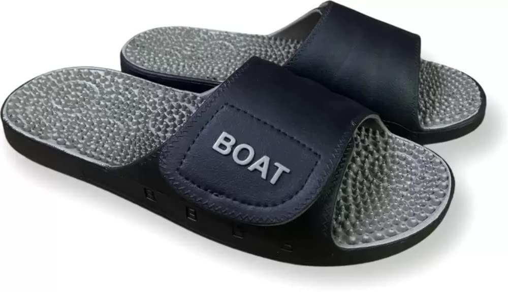 TRACES Mens Slide Black Boats Sandals Comfort Lightweight Beach Shoes with Adjustable Strap For Mens-6UK (B0BZX2PFH8) Amazon Price History, Amazon Price Tracker