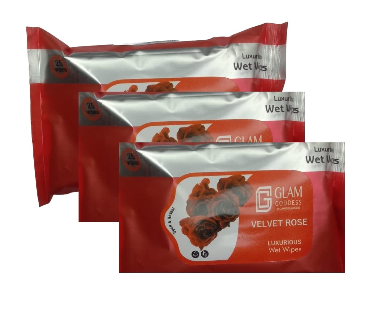 Gadget Disinfectant Biodegradable Non-Alcoholic Wet Wipes [Rose Flavoured]- [Super Saver Pack of 3 , 75 Wipes]