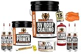 BEEST RV Roof Repair Kit Includes: Roof Coating 5G, EPDM Primer 1G, RV Cleaner 32 Oz, Non-Sag Lap sealant, Self-Leveling Lap Sealant, Seam Roller, Seam Tape & Gloves| Repair & Maintenance Bundle