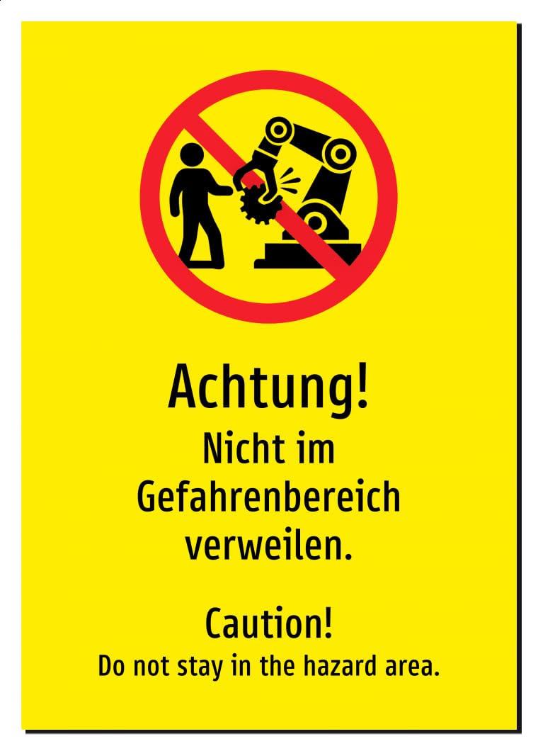 45687-DEEN-S-07 | Achtung! / Caution! Schild/Aufkleber | Deutsch