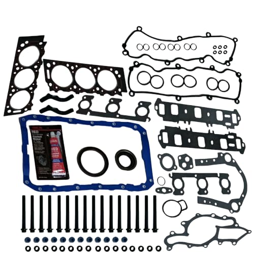 Image of Partsflow Full Gasket Set Head Bolts Compatible With 02-07 Mazda B3000 02-08 Ford Ranger 3.0L 182CID