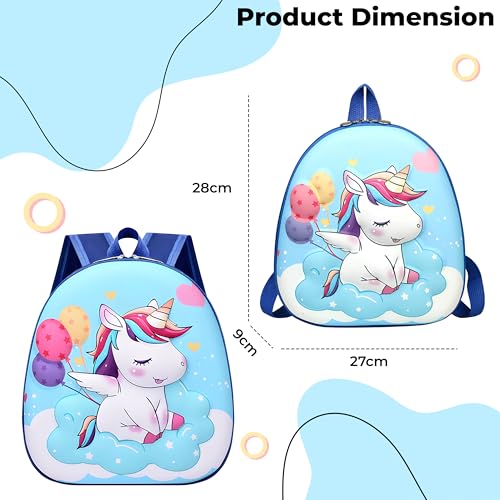 Image of Bembika School Bag The Perfect Children Backpack and School Bags for Kids Compact Stylish Backpack for Kids Exceptional-Quality Kids Kindergarten Backpack and Travel Backpack- (Unicorn|Blue)