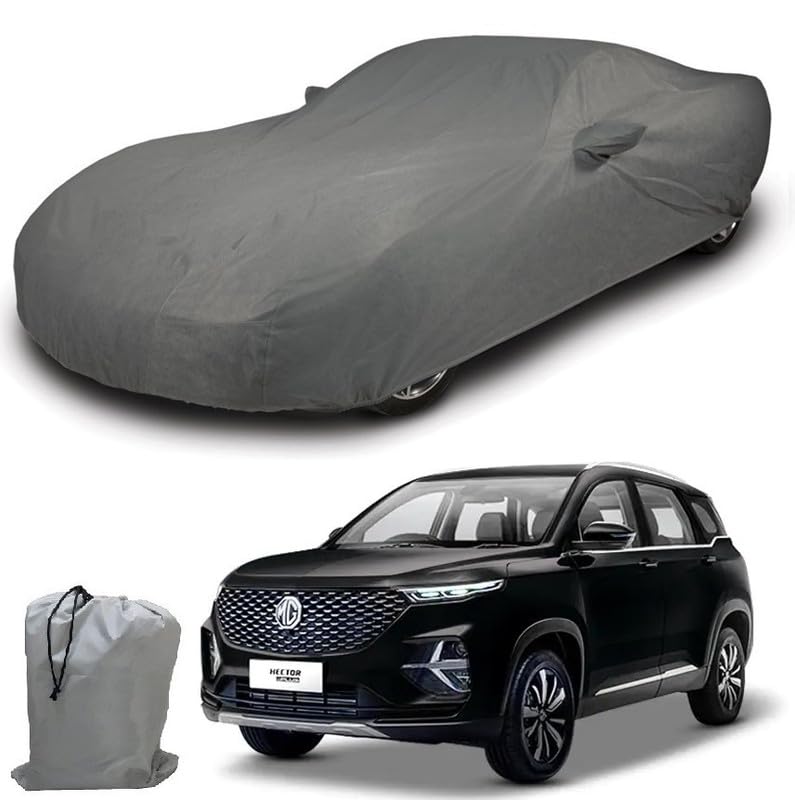 Image of ARCUATE Triple Layer Custom fit Car Body Cover for MG Hector Plus |Top Layer Dustrproof | Middle Layer Waterproof | Bottom Layer Scratch Protection | Outdoor Indoor Fabric