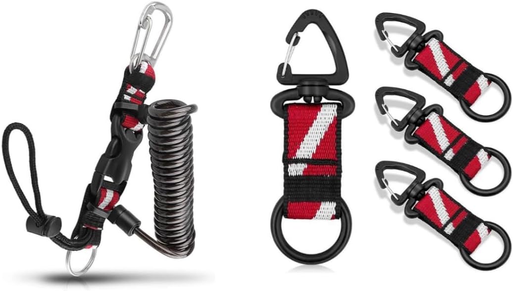 Scuba Diving Lanyard and 4Pack Scuba Octo Holder with Clip