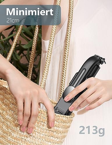 mit 270° Rotation und 2 kg Traglast für sichere Fixierung (107 Zeichen). - Detailansicht von Pnitri Selfie Stick Stativ...