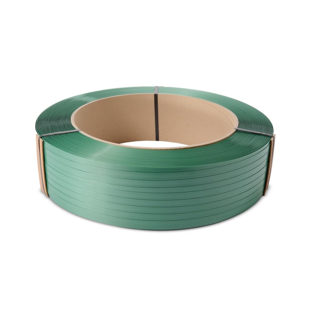 HEMMDAL Umreifungsband aus PET | 15 mm x 1.300 m | 0,89 mm Stärke | 4.600 N Bruchlast | 100% recyclingfähig | grün | gewaffelt/geprägt | für alle Umreifungsgeräte | Made in Germany