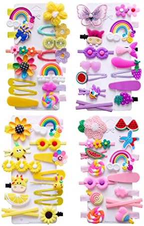 56PCS Toddler Girls Hair Accessories, Baby Hair Clips, Hair Pin, Barrettes for Girls,Kids Hair Clips for Styling, Rainbow Flower Candy Fruits Butterfly Set Cute Hair Clips for Girls