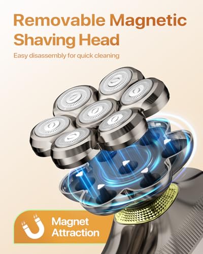 Image of 7D Head Shavers for Bald Men, Close & Smooth Electric Razor for Head & Face, IPX7 Waterproof Wet /Dry Head Shaver, Starts up Fast-Gunmetal Gold