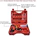 2 in 1 Brake Bleeder Kit Hand held Vacuum Pump Test Set,for Automotive with Sponge Protected Case,Adapters,One-Man Brake and Clutch Bleeding System,Vacuum Gauge and Brake Bleeder Kit (Red Case)