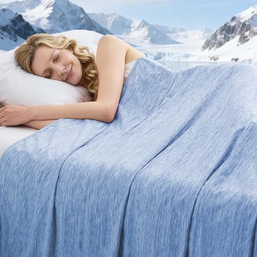 Image of Cooling Blanket King Size, 90 inchx108 inch Cooling Blankets for Hot Sleepers, Cold Blanket Thin Lightweight Breathable Soft for Couch Bed, Lightweight Blanket Keep Cool for Night Sweats