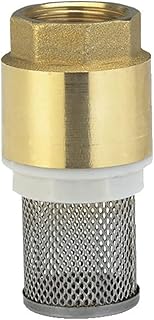 Brass Foot Valve, Water Pump Bottom Valve, Check Valve with Filter, Foot Valve Filter No Return Valve Foot Valve Strainer-DN25-1"