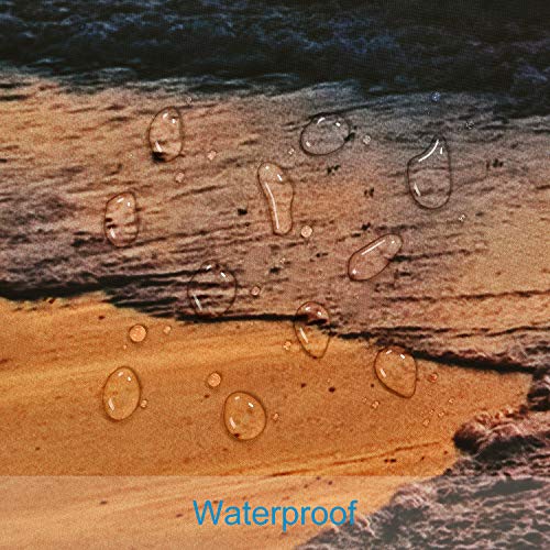 Alishomtll Beach Shower Curtain Seagull Seaside Shower Curtain With 12 Hooks, Sunset Ocean Waves Shower Curtain Blue Sky Coastal Sun Rays Shower Curtain For Bathroom #TOP5