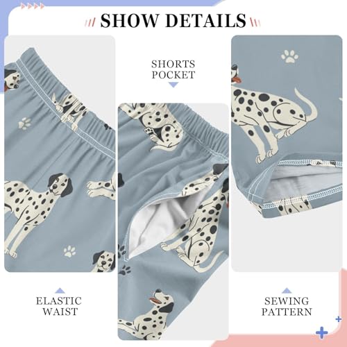 Boys' Pants Dalmatian Dogs Paw Gray Blue Long Bottoms Jogger Pants Elastic Waist Trousers with Pockets S-XL4