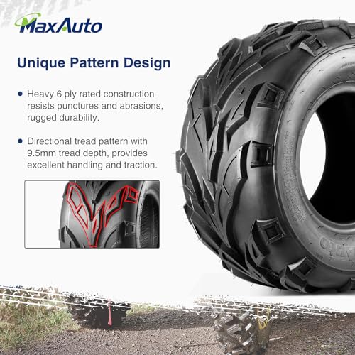 MaxAuto 16x8-7 ATV Tires 16x8x7 Go-Kart Quad Tires,6 PR Tubeless All Terrain UTV Tire, 2 Pack - Thumbnail 4