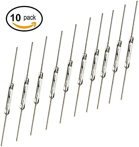 ANIMOAO 10PCS SPST Reed Switch 10W Low Voltage Current Normally Open Magnetic Switch Glass N/O 2x14mm
