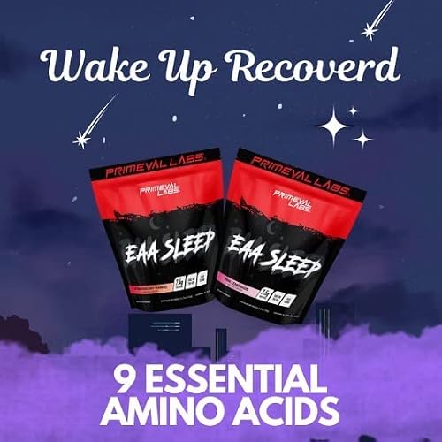 Primeval Labs Eaa Max Sleep Stick Packs | Post Workout Muscle Recovery | Bcaas, Eaas, Electrolytes | Supports Hydration & Performance | Keto Friendly | 16 Servings (Pink Lemonade) #TOP5