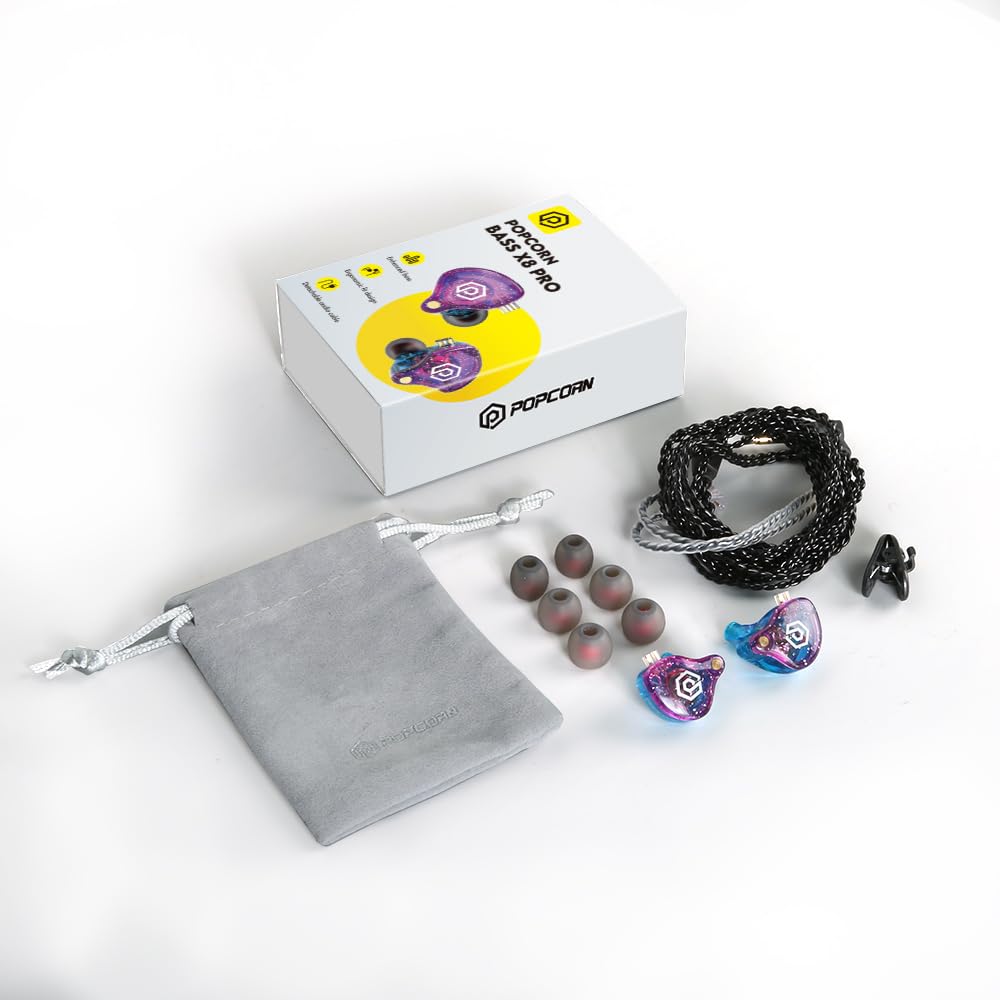 POPCORN Bass X8 Pro Typ C in Ear Monitore Kopfhörer Gaming Earbuds Kopfhörer Stereo mit Mikrofon (Lila)