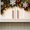 Peppermint Stick Handle Covers – Large 10-Pack, Stretch-Fit Snap-On Décor for 1/2" Wide Bar Pulls (Fits 5.5"–7.5" Length), Tool-Free Holiday/Winter/Christmas for Kitchen, Bath & Dressers (5.5)