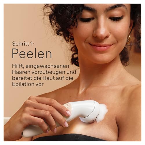 Braun Silk-épil 9 Flex SkinSpa Epilierer Damen, All-in-One Set, Haarentferner für Langanhaltende Haarentfernung, Ladyshaver, Gesichtshaarentferner, Wasserdicht, Made in Germany, 9-681 3D, Weiß/Gold 3