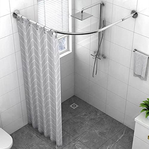 Tringle rideau de douche incurvée extensible en L luxe pour salle de bain