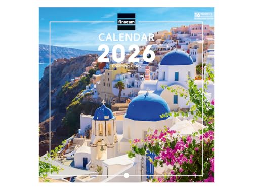 Finocam - Finocam – Calendrier mural 2026 18 x 18 cm 1 Mois par page Janvier – Décembre 2026 + Sept.-Déc. 2025 (4 mois) réduits | Calendrier 2026 | Images Charming – International - -24%