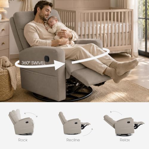Image of Dream On Me Chatham Deluxe Nursery Glider Recliner, Amazon Exclusive, Warm Sand