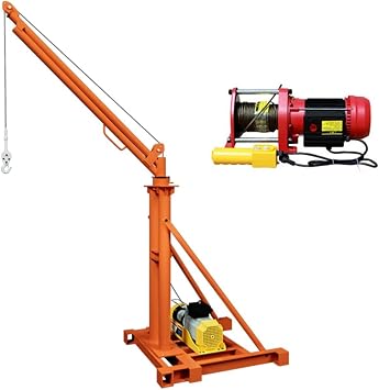 Outdoor Roof Small Crane, Household Electric 220v Lifting For Lifting Bricks, Decoration and Loading DOLUNTO Color 500kg 220V 30m 2Pillar A